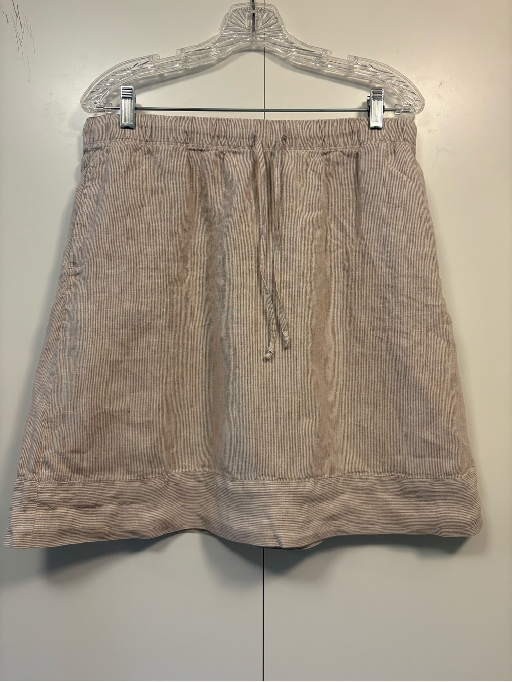 J. Jill Neutral Light Taupe A-Line Drawstring Skirt
